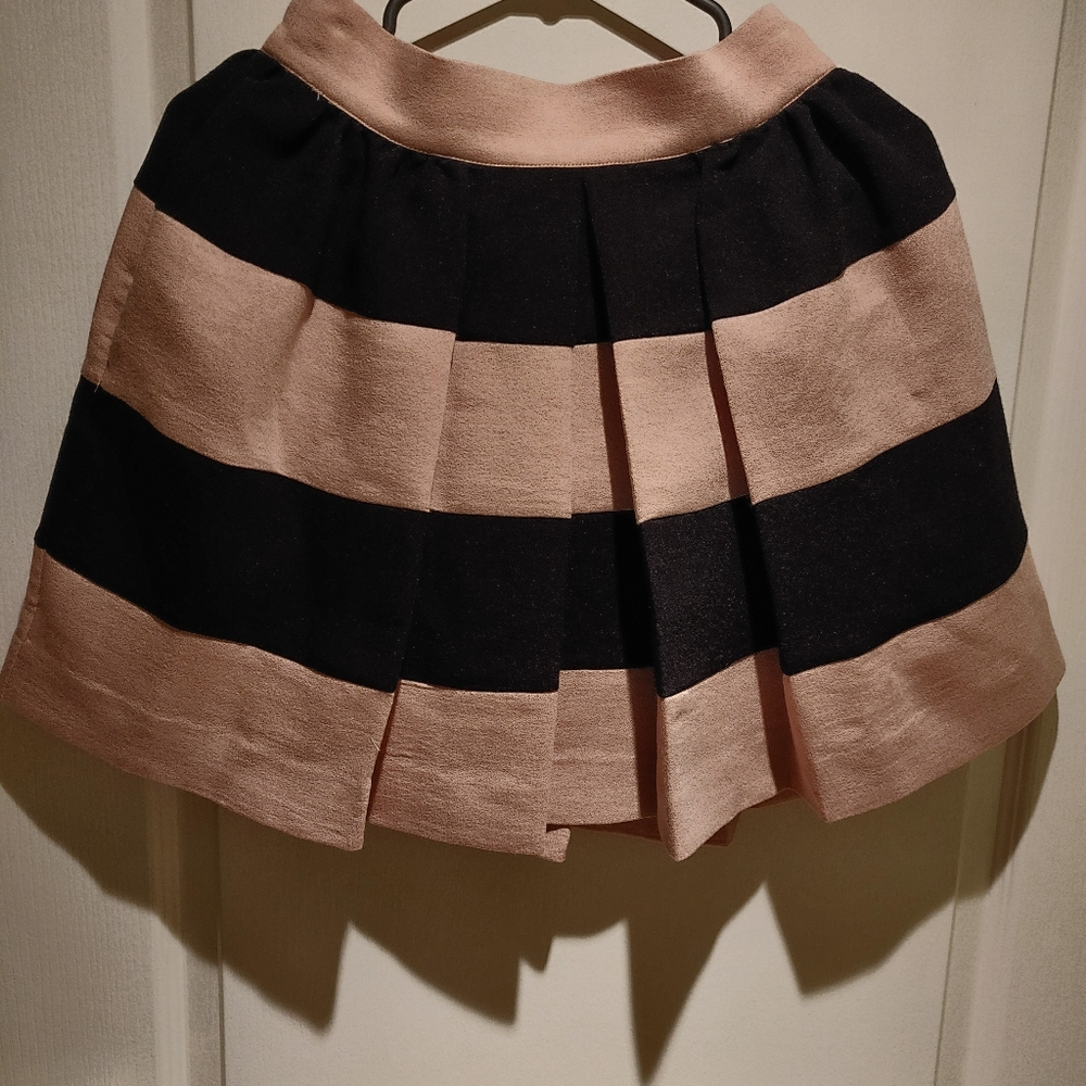 BCBGeneration blush pink and black striped skirt